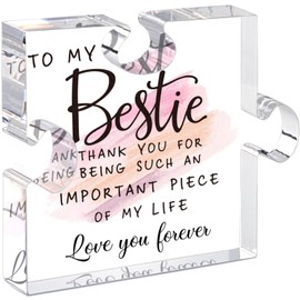 Tillskuch Bestie Gifts for Women - Puzzle-Shaped Acrylic Keepsake with Gift Box - Cool Friendship Gifts for Women, Friend Birthday Gifts, Christmas Gifts for friends, Thanksgiving Gifts