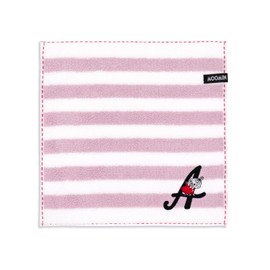 MOOMIN Initial Stitch Little My Towel Handkerchief PA Pink Initial A 47-0290071 Approx. 9.8 x 9.8 inches (25 x 25 cm)