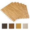 Ash Printed Wood Grain Interlocking Anti-Fatigue Puzzle Floor Tiles Mats