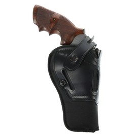 Galco Holsters SR4-6B Switchback Strongside/Crossdraw Hybrid Leather-Synthetic Design Belt Holster Compatible with S&W 686 6", Ambidextrous, Black Finish