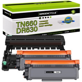 greencycle TN660 Toner Cartridge DR630 Drum Unit Set Compatible for Brother MFC-L2700DW HL-L2300D HL-L2320D HL-L2360DW MFC-L2740DW DCP-L2540DW Printer (2 Toner, 1 Drum)