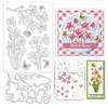 BEUNITONE Clear Stamp Stencil and Die Cut Set Layered Flowers