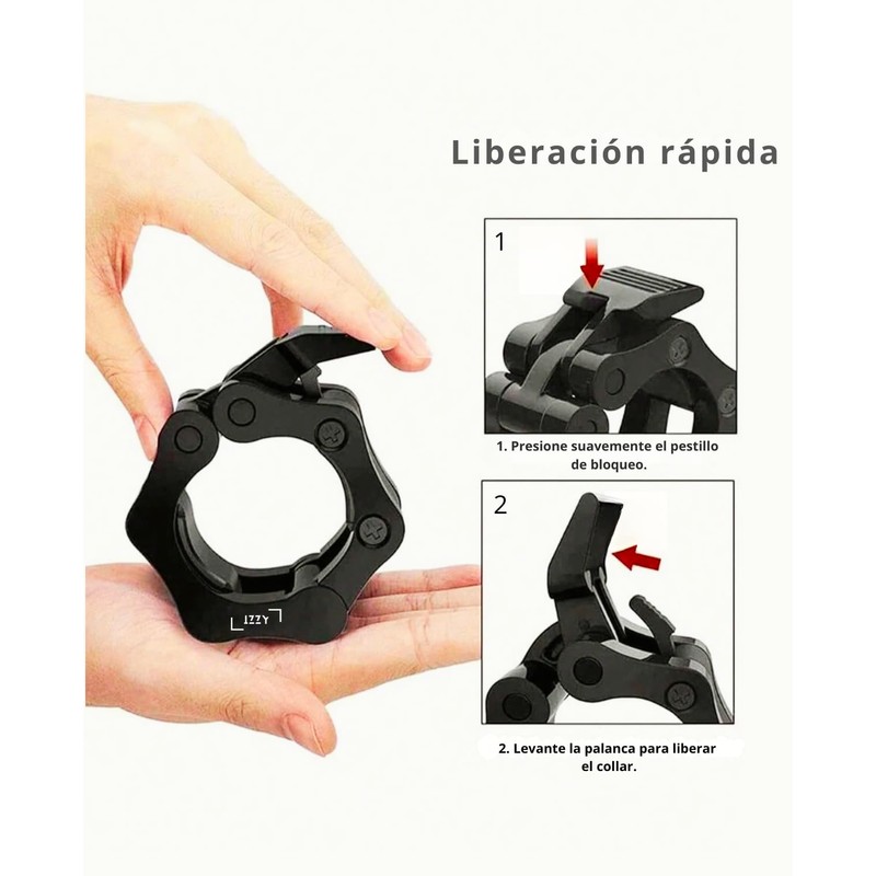 IZZY Olympic Barbell Collar 50mm Barbell Clamps with Quick Release