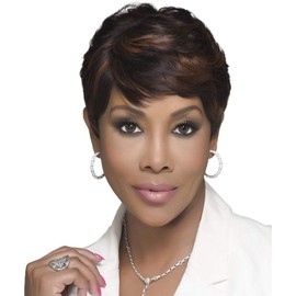 Vivica A. Fox H302-V Premium Human Hair, PS Cap Wig in Color 1
