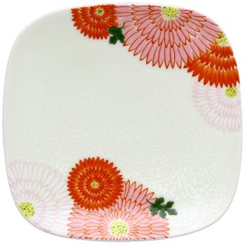 Arita Pottery 97730 Koraku Kiln Dish, Chrysanthemum Blossoms