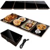 Electric Warming Tray（36.6x15x1inch） Glass Surface, 4-in-1 Food Warmers for Parties