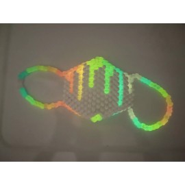 Glow in the Dark Rainbow Drip White Kandi Surgical Mask