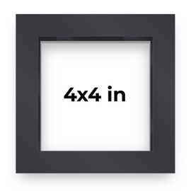 4x4 Inch Shadow Box Frame Contemporary Black Finish | 3/4" Depth of Usable Space| Vertical or Horizontal Display | Interior Size 4x4 Inch in| UV Resistant Acrylic, Acid-Free Backing, Wall Hangers |