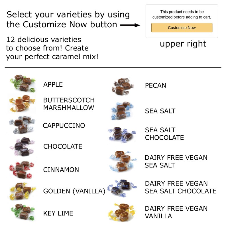 AvenueSweets - Handcrafted Individually Wrapped Soft Caramels - 2 lb