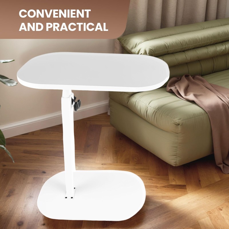 C Shaped End Table, Side Table for Sofa, End Table