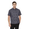 TopTie Short Sleeve Chef Coat Jacket Gray Lightweight Button Chef