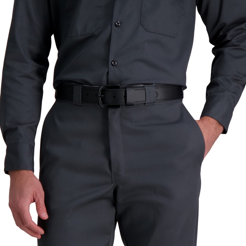 Dickies Cinturón de piel casual para hombre, Negro -, 40