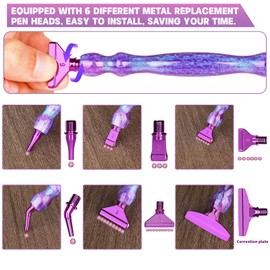 SZDADJY Diamond Painting Pen Accessories Tools Set,Premium Stainless Steel Metal Tips,Ergonomic Diamond Art Pen and Painting Glue Clay,Roller,Comfort Grip and Faster Drilling (Purple)