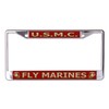 U.S.M.C. Fly Marines Chrome License Plate Frame