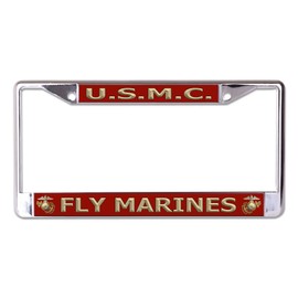 U.S.M.C. Fly Marines Chrome License Plate Frame