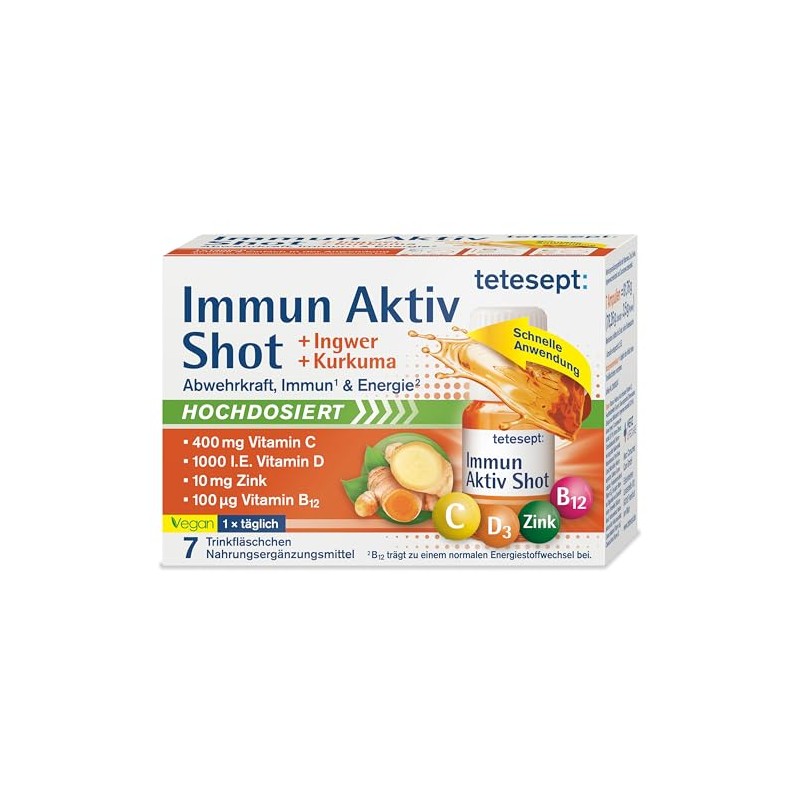 tetesept Immune Active Turmeric Ginger Shot [7 Drinking Bottles] High