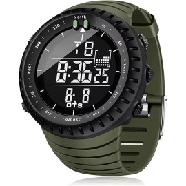 Unbranded Waterproof Men's Military Tactical LED Digital Sports Watch Backlight Wristwatch - Green