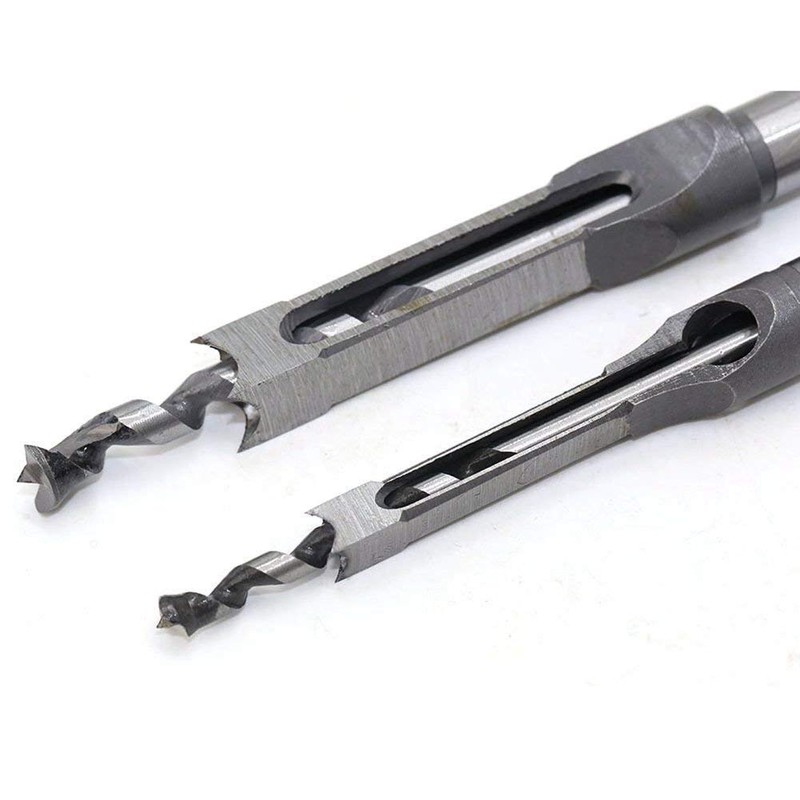 4Pcs Woodworking Square Hole Drill Bits Wood Mortising Chisel Set