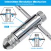 Puedno Adjustable T-Handle Ratchet Tap, M3-M8 Threading Wrench Set, Machine