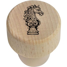 19mm 'Knight Chess Piece' Wooden Bottle Stopper/Cork (BS00026944)