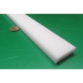 HDPE White Bar 1/2" Thick x 1.50" Wide x 24" Long, 4 Units, 8 Ft Total