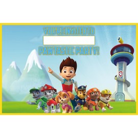 30x Power Dog Birthday Invitations and Envelopes – Fill-in Happy Birthday Party Invitations for Kids, 6X4 Inches, Postcard Style