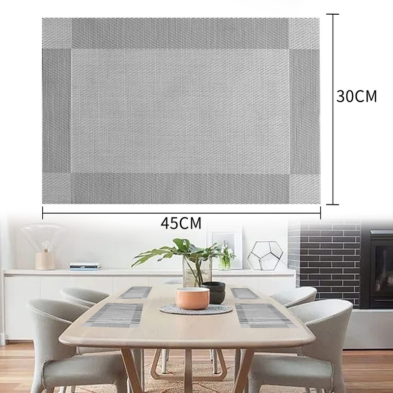 Miorkly Placemats and Coasters Sets of 4 Silver Grey Christmas