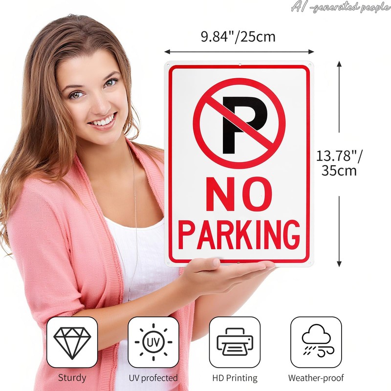 Decorniqu 4 Pack No Parking Signs 14"x10" UV Protected 40