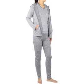 Coolwife Womens 3 Piece Tracksuits Outfits Sweatsuits Workout Set Hoodie Jogger Activewear (Medium, Honeycomb Light Grey)