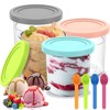 4 Pack Ice Cream Pints Containers, Stackable Ice Cream Tubs