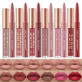 LANGMANNI LANGMANNI 6 Matte Lipstick with 6 Lipliners Durable Makeup Set,Long-Lasting Non-Stick Cup Not Fade Waterproof Pigmented Velvet Lipgloss Kit Beauty Cosmetics Makeup Gift for Girls (#C)