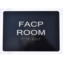 FACP Room Sign - Fire Alarm Control Panel Sign (Aluminum, Black/Silver,Size 5x7) The Sensation line