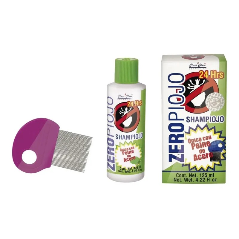 Shampoo Elimina Piojos Ladillas Con Peine De Acero Zeropiojo