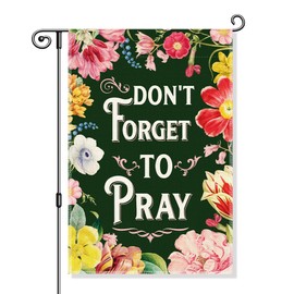 Gkodw Don't Forget to Pray Garden Flag, Funny Floral Faith Yard Flag for Outside, Religious Banner, Christian Yard Sign Home Outdoor Décor, Christian Prayer Church Garden Gifts for Friend Family
