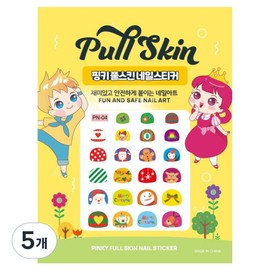 Pinky Tonky Kids Full Skin Nail Sticker, AN-04 (Christmas), 5 pcs / 핑키통키 키즈 풀스킨 네일스티커, AN-04(크리스마스), 5개
