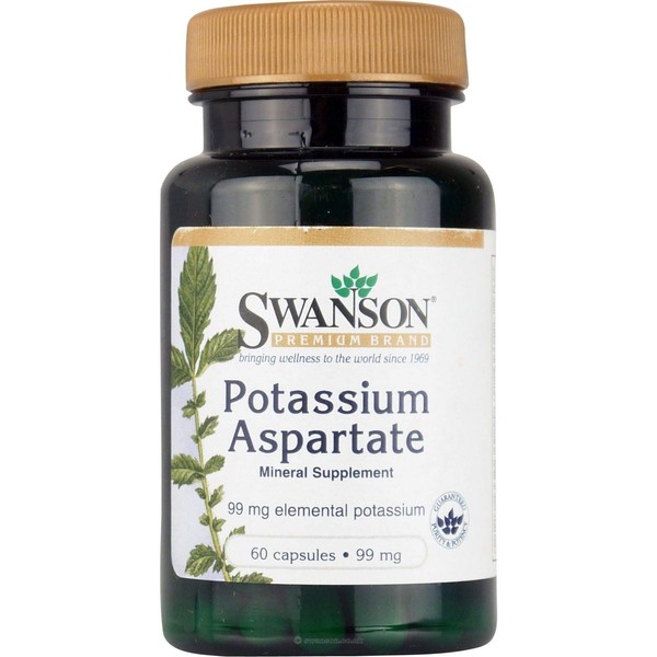 Swanson Potassium Aspartate 99 Milligrams 60 Capsules