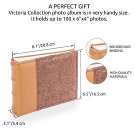 Natur inspiriertes Einsteckalbum für 100 Fotos 10x15 - Kleines Fotoalbum zum Einstecken mit Langlebigen Taschen & Extra Platz für Notizen | Einfache Handhabung | Photo Album als Geschenk für Familie