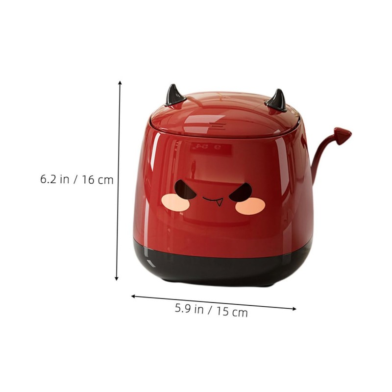 Ipetboom Cute Desktop Trash Can Mini Press Top Wastebasket for