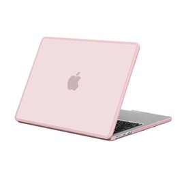 BlueSwan Compatible with 2024-2022 MacBook Air 13 inch Case M3 M2 A3113 A2681, Anti-Cracking and Anti-Fingerprint Air 13.6" Hard Shell Case, Soft TPU Bumper + PC, Frosted Baby Pink
