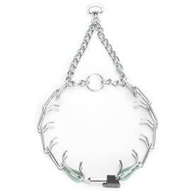 Herm Sprenger Chrome Plated Steel Dog Collar with Quick Release ClicLock Buckle and Biothane Insert Training Collar for Dogs Made in Germany (Sage Green, 22in x 3.0mm(Neck Size up to 18-19in))