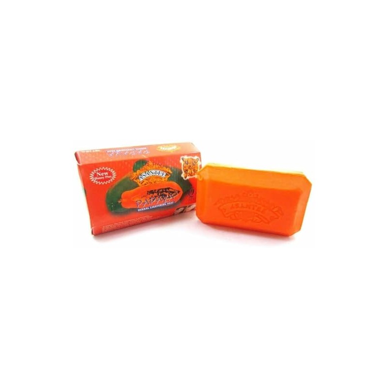 Asantee Thai Papaya Herbal Skin Whitening Soap 125g (Pack of