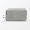 MUJI 84475771 Wrinkle Nylon Large Opening Pouch, Gray, S, Approx.