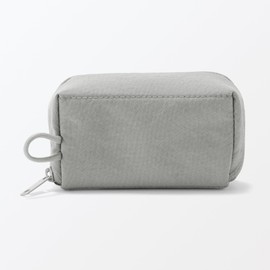 MUJI 84475771 Wrinkle Nylon Large Opening Pouch, Gray, S, Approx. 4.3 x 2.4 x 1.4 inches (11 x 6 x 3.5 cm)
