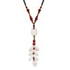 AeraVida Beach Chic Bohemian Seashells Boho Red Cotton Rope Long