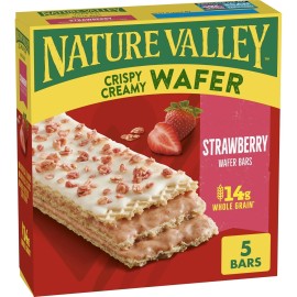 Nature Valley Strawberry Whole Grain Wafer Bars, 5 Bars, 6.5 oz Box