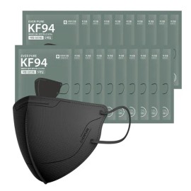 Ribens 에버퓨어 새부리형 마스크(KF94)(블랙/대형) 100입 Everpure Duckbill Mask (KF94) (Black/Large) 100 Pack
