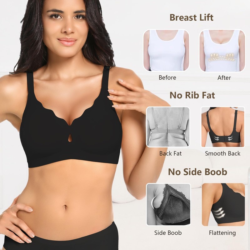 Gailife Wireless Bras for Women No Underwire Wave Push Up