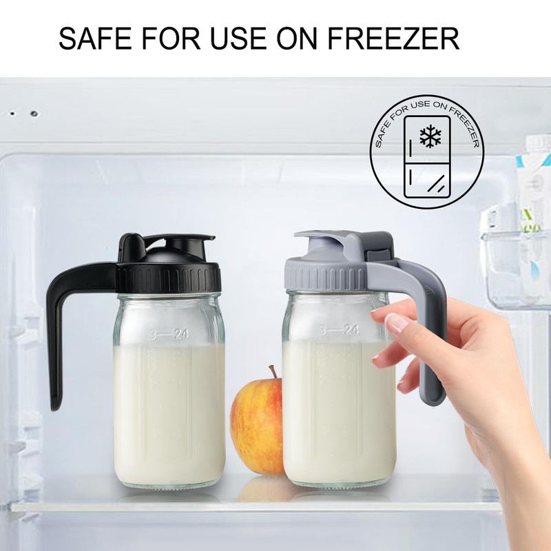 32oz Glass Pitcher with Lid & V-shaped Pour Spout -