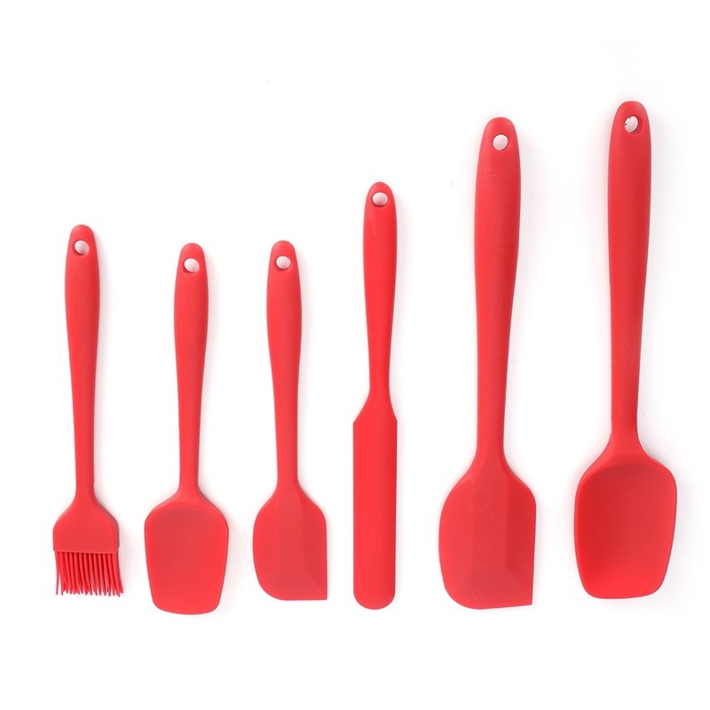 6PCS Set Silicone Spatula Cream Butter Scraper Brush Spoon Kitchen