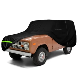 Waterproof Car Cover Compatible with 1965-1977 Ford Bronco Sport/Ranger Accessories, 210T All Weather Car Covers with Zipper&Lock for Car Dust Snow Rain Hail Protection